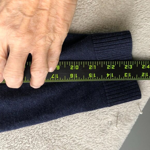 CJ Banks Womens Cardigan Sweater Size 2X Button Up Embellish Navy Blue Retro - Picture 6 of 13